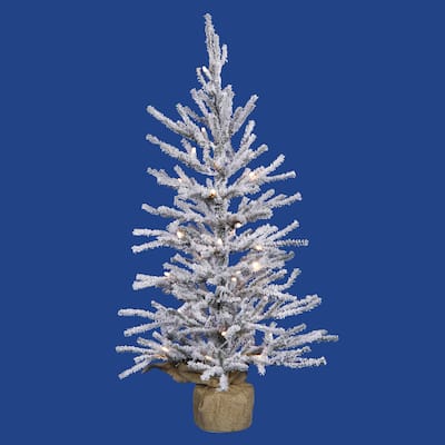 Vickerman White/Green Plastic 48-inch Frosted Angel Pine Artificial Christmas Tree with 70 Warm White LED Lights