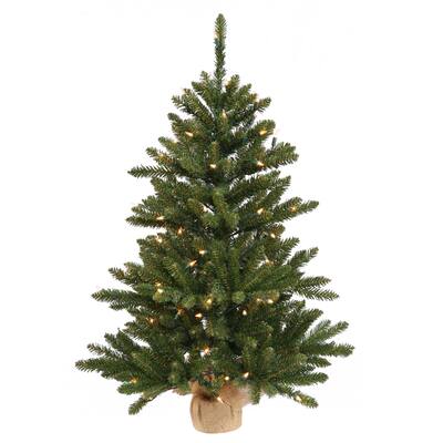 Vickerman Green Plastic 24-inch Anoka Pine Artificial Christmas Tree with 35 Clear Lights