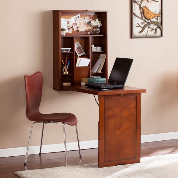 Shop Darryl Brown Fold Down Wall Mount Desk Free Shipping Today