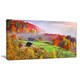 preview thumbnail 2 of 4, Colorful Mountain Village - Landscape Photo Canvas Art Print - Red