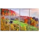 preview thumbnail 4 of 4, Colorful Mountain Village - Landscape Photo Canvas Art Print - Red