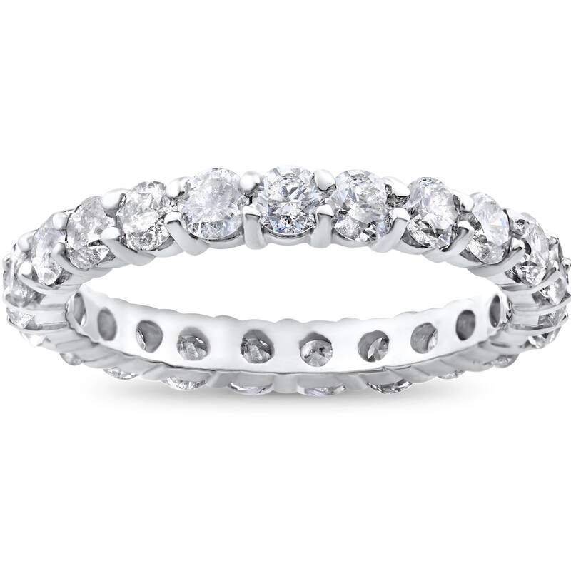 14k White Gold 2ct TDW Prong Diamond Eternity Stackable Wedding Ring - 4