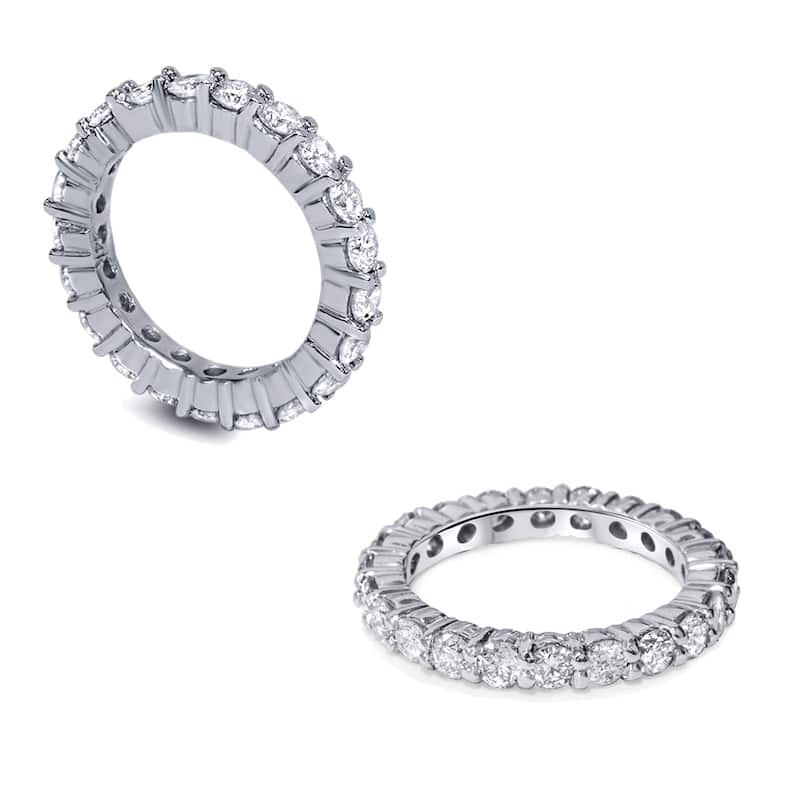14k White Gold 2ct TDW Prong Diamond Eternity Stackable Wedding Ring