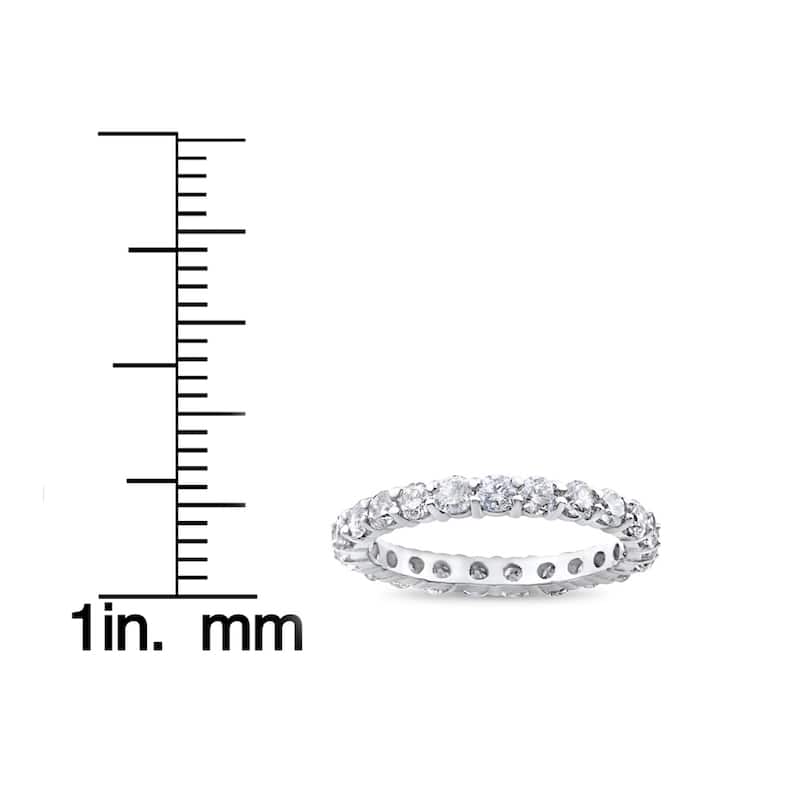 14k White Gold 2ct TDW Prong Diamond Eternity Stackable Wedding Ring