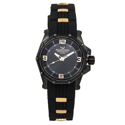 Aquaswiss Unisex Black/ Gold Vessel Watch