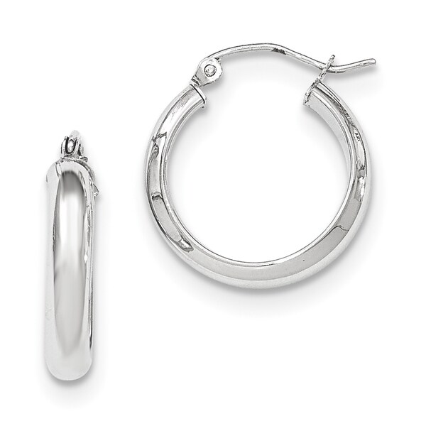 Versil 14 Karat White Gold Hoop Earrings Free Shipping Today Versil 14 Karat White Gold Hoop Earrings