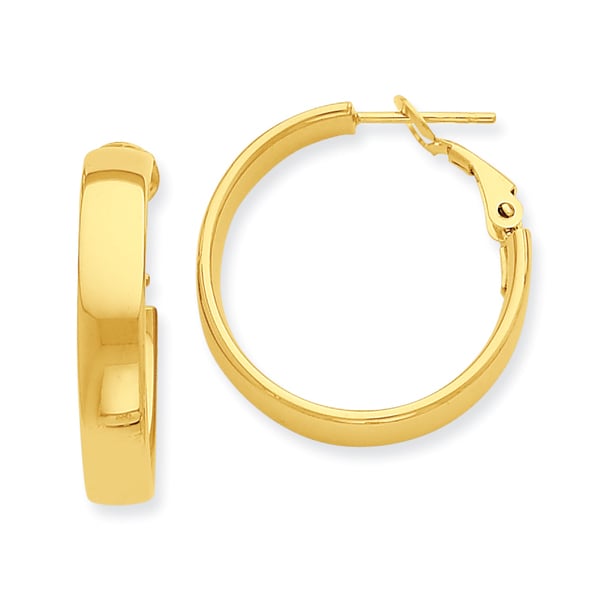 Versil 14k Yellow Gold Thick Hoop Earrings Free Shipping Versil 14k Yellow Gold Thick Hoop Earrings