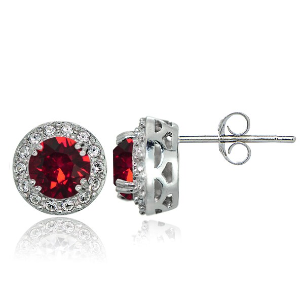 halo stud earrings with swarovski elements