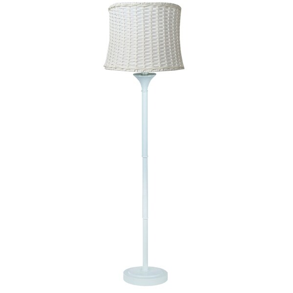 Basket weave floor store lamp