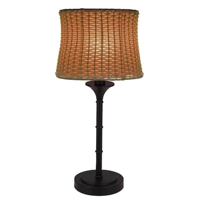 Pocologan Brown 25.25-inch Outdoor Table Lamp by Havenside Home - 12.5L x 12.5"W x 25.25"H