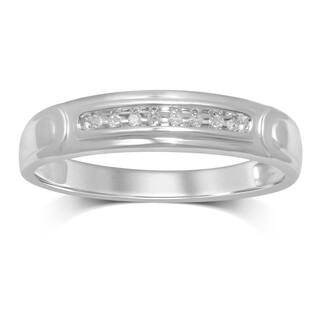 Vintage Men S Wedding Bands Groom Rings Online At Unending Love 10k White Gold 05 Ctw Diamond Men S Wedding Band
