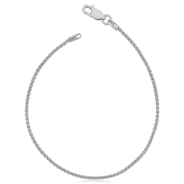 slide 1 of 3, Italian Sterling Silver 1.5 millimeter Round Wheat Chain Bracelet (7 or 8 inches)