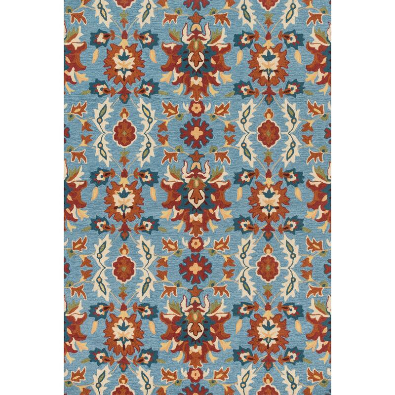 Alexander Home Valentina Hand-hooked Floral Ocean Area Rug