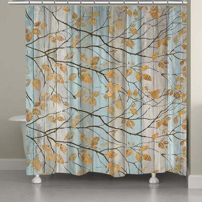 Laural Home Golden Leaves Shower Curtain