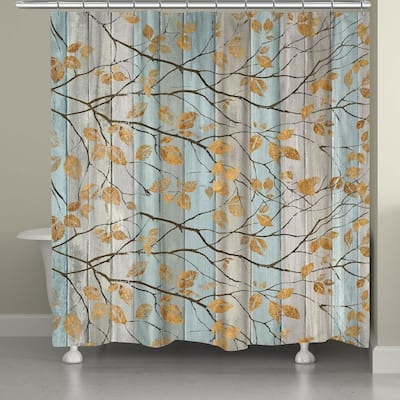 Laural Home Golden Leaves Shower Curtain