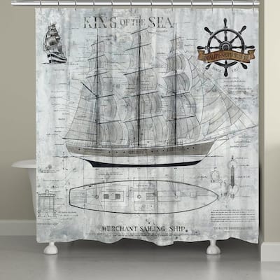 Laural Home Ocean Sailing Shower Curtain
