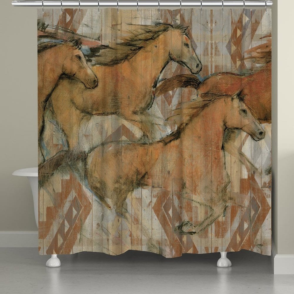 Laural Home Southwest Running Horses Shower Curtain