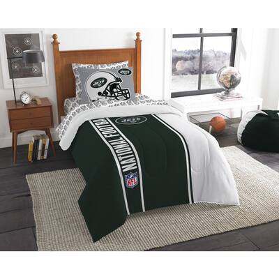 The Northwest Company NFL New York Jets Twin 5-piece Bed in a Bag with Sheet Set