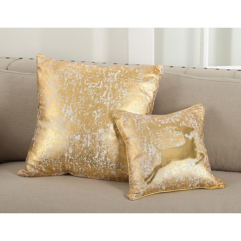 Donnelou Collection Metallic Foil Print Down Filled Cotton Throw Pillow