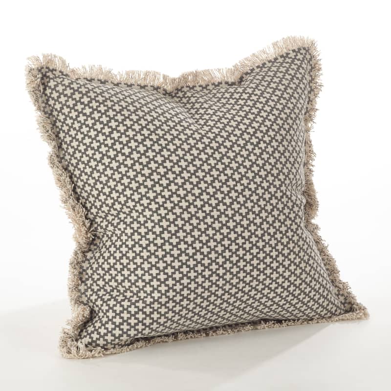 Corinth Moroccan Tile Down-filled Cotton Throw Pillow - Slate
