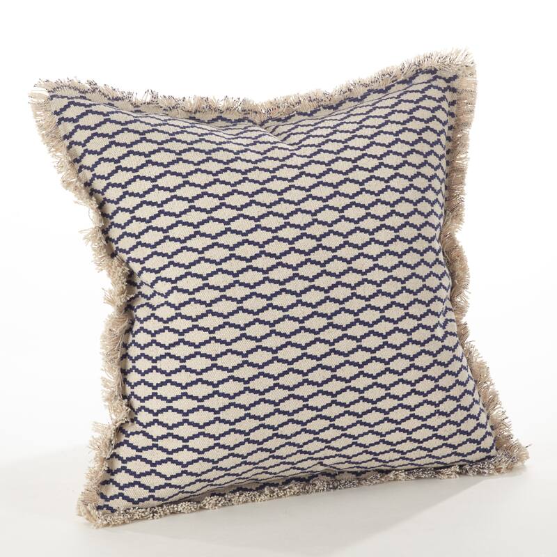 Canberra Collection Fringed Morrocan Down Filled Cotton Throw Pillow