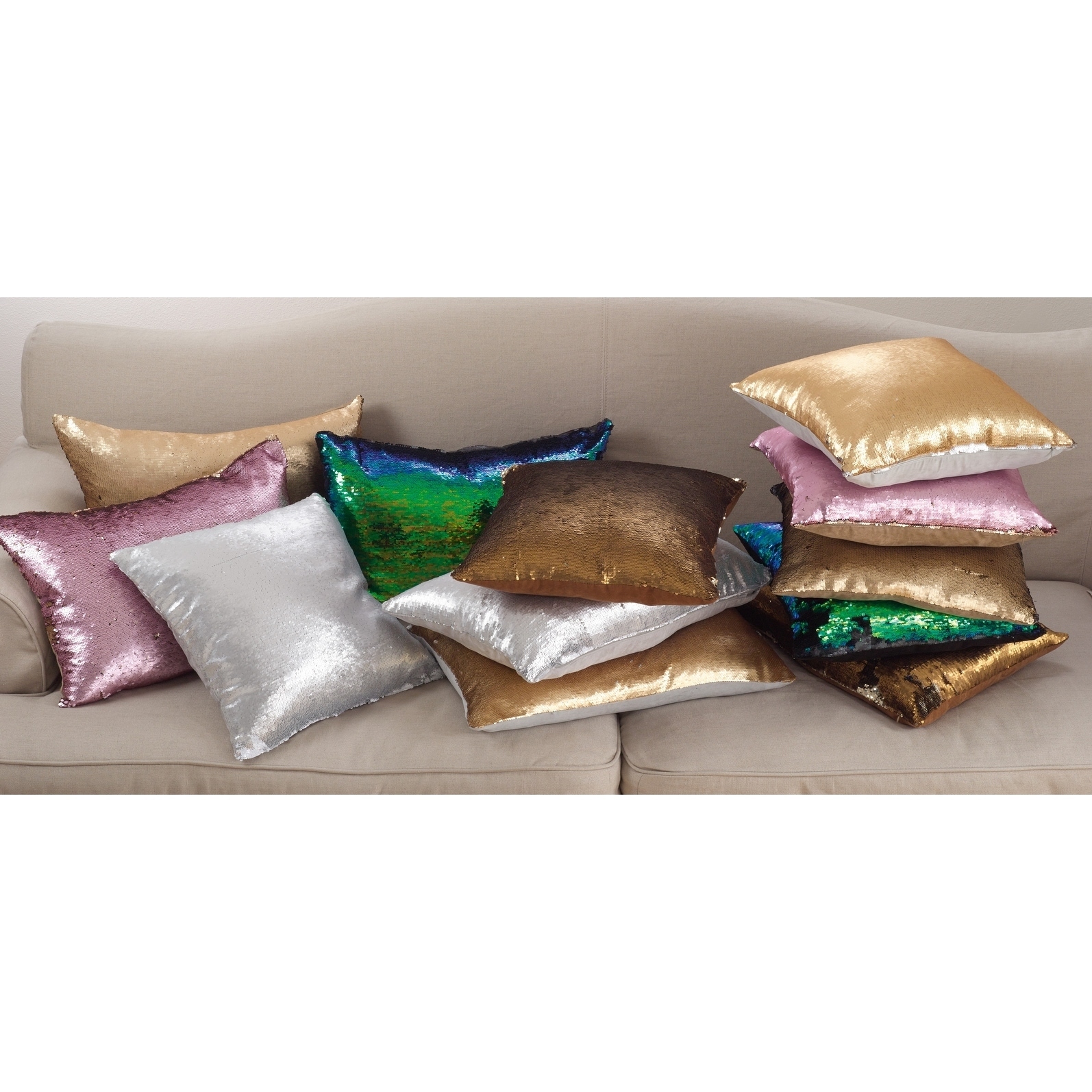 Safavieh Collection Gold Sparkle 18 Square Throw Pillow