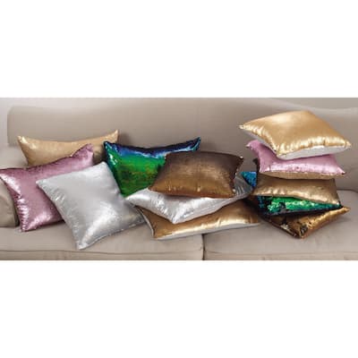 Sirun Collection Sequin Mermaid Design Down Filled Throw Pillow