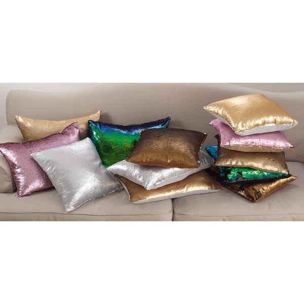 slide 2 of 40, Sirun Collection Sequin Mermaid Design Poly Filled Throw Pillow