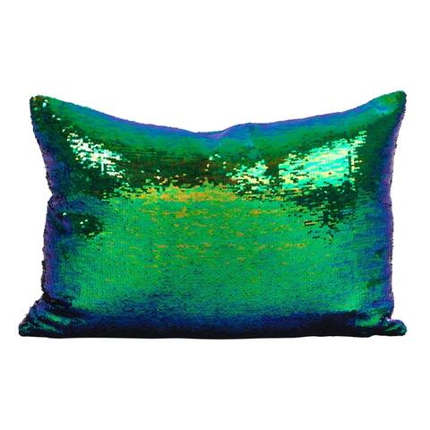Sirun Collection Sequin Mermaid Design Poly Filled Throw Pillow
