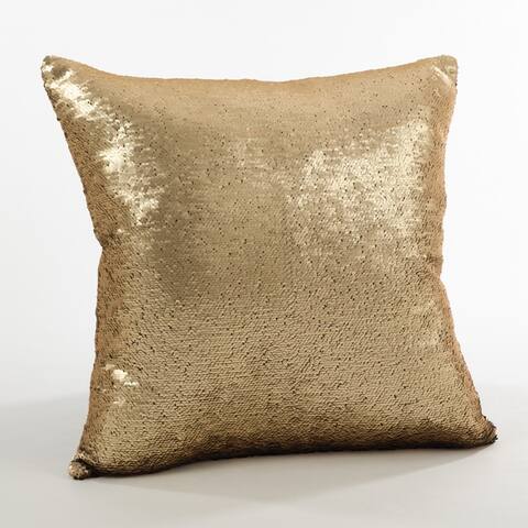 Sirun Collection Sequin Mermaid Design Poly Filled Throw Pillow