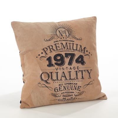 The Corium Collection Printed Design Leather Poly Filled Throw Pillow