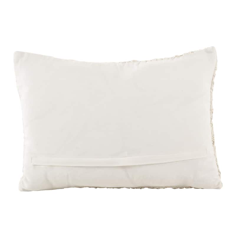 Brisbane Collection Smocked Design Down Filled Cotton Throw Pillow