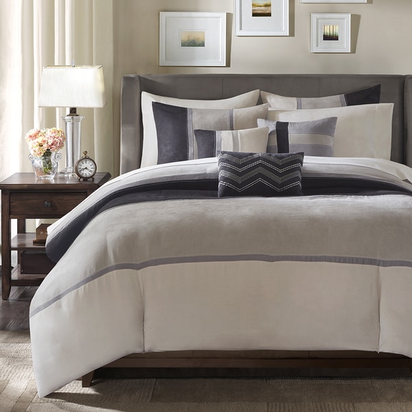 Shop Madison Park Hanover Black Duvet Cover Set Free 