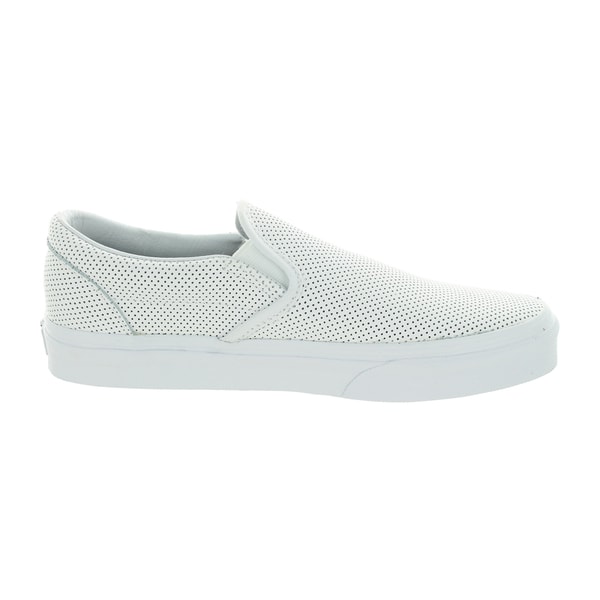 White Perforated Leather Slip-On 