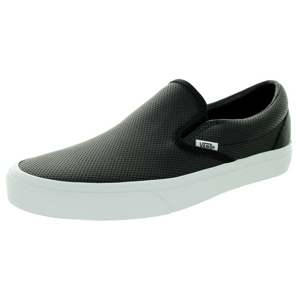 vans classic slip on shoes black perforated leather