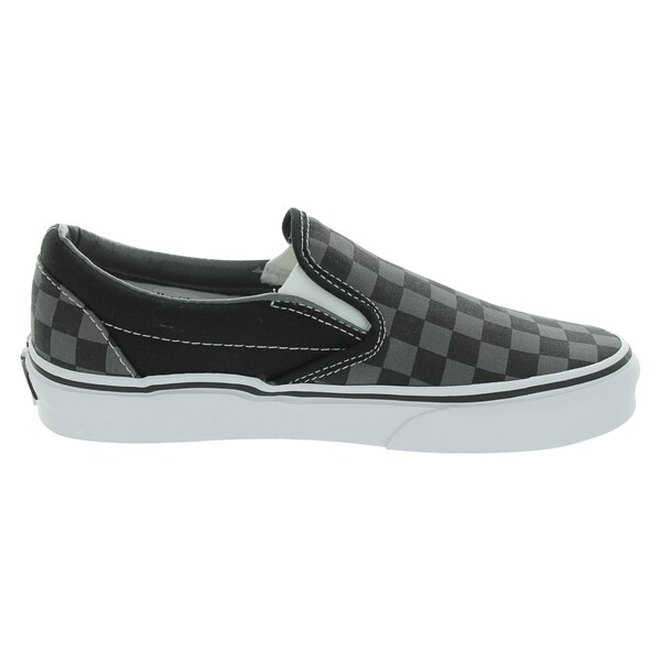 grey slip on checkered vans