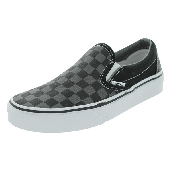 vans slip on checkerboard black pewter