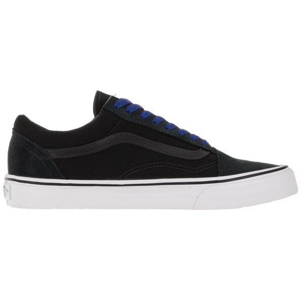 blue vans with black laces