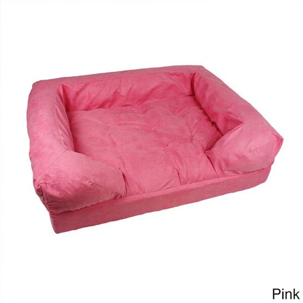 pink orthopedic dog bed