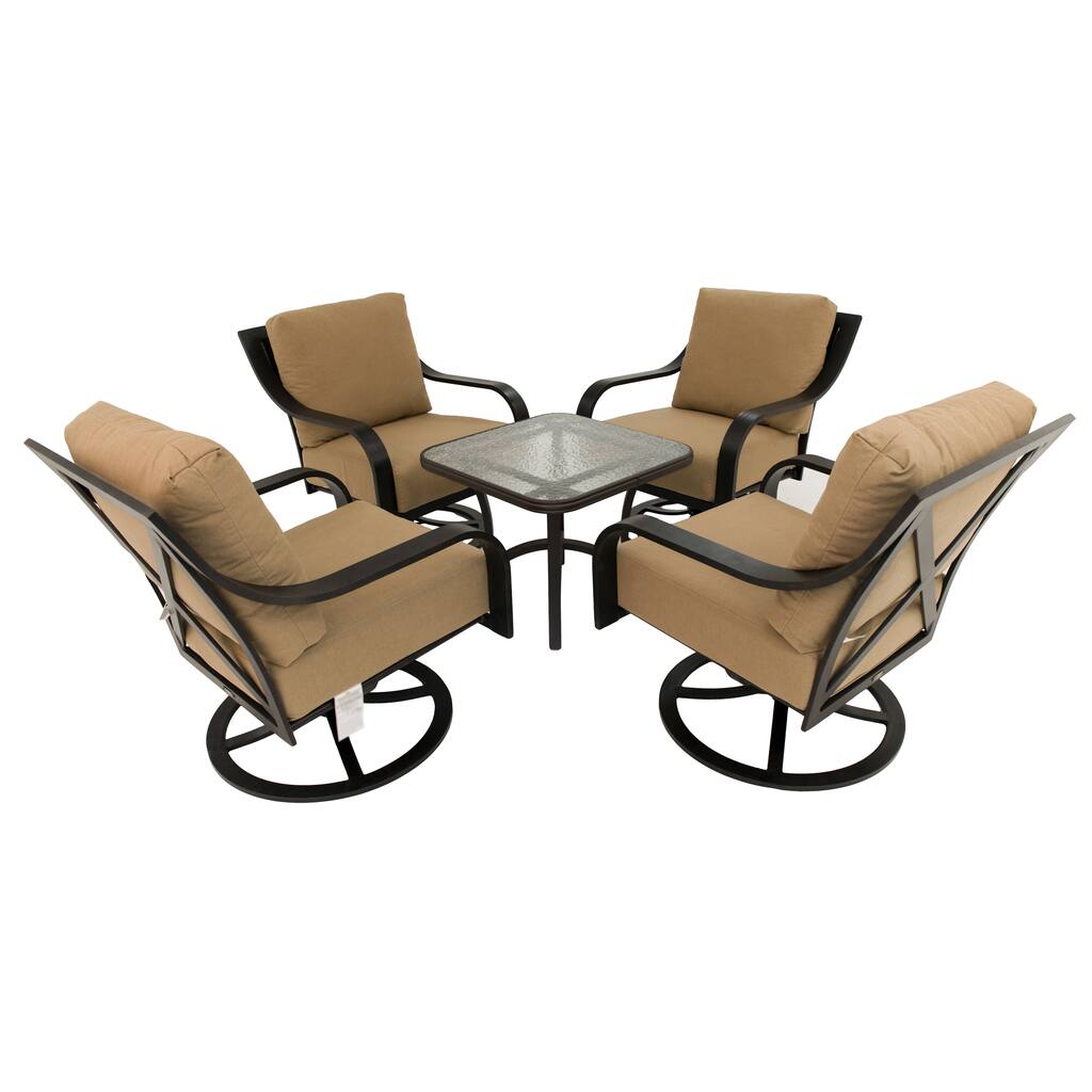 CI Five (5) Piece Metal Rocker Set in Autumn Rust/Spectrum Sesame ...