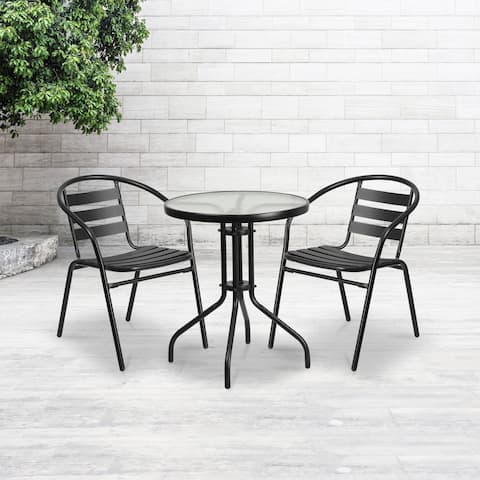 Flash Furniture Outdoor Bistro Sets Online At Our Table And 2 Stack Chair Set