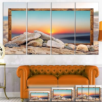 Framed Blurred Beach - Seashore Art Canvas Print