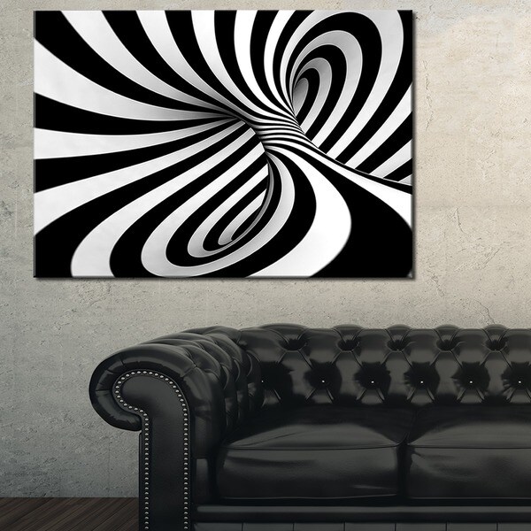 Spiral Black n' White Abstract Art Canvas Print Free