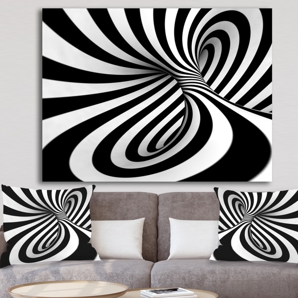 BLACK /& WHITE SWIRL ABSTRACT MODERN WALL ART CANVAS PRINT PICTURE READY TO HANG