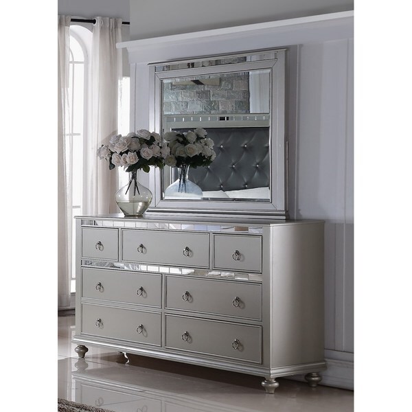 Shop LYKE Home Nevaeh Silver Dresser-Mirror Combo - Free ...