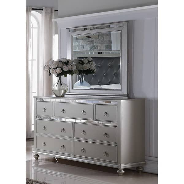 Shop Lyke Home Nevaeh Champagne Dresser Mirror Combo Free