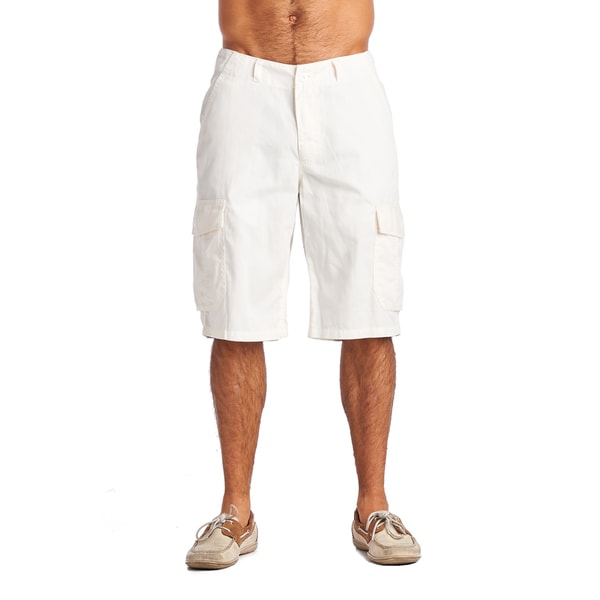 OTB Men's ZW White Cotton/Polyester Cargo Shorts Free Shipping On