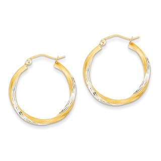 14k Yellow Gold Twisted Multi-tube Hoop Earrings - 16293479 - Overstock ...