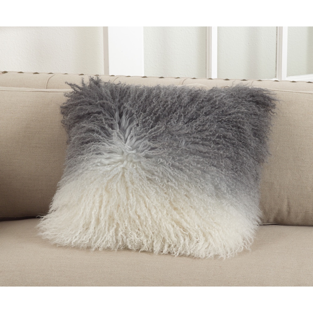 Mongolian Lamb Fur Ombre Throw Pillow On Sale Bed Bath  Beyond  12118951