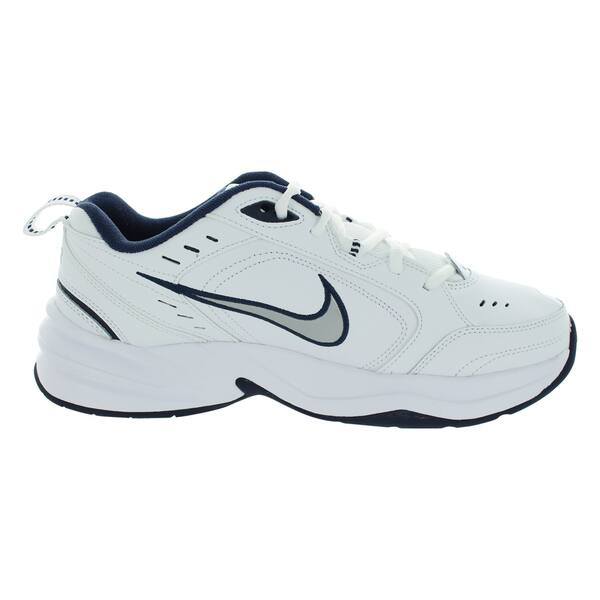 Nike Air Monarch Iv Training Shoes White Metallic Silver Mid Navy Overstock